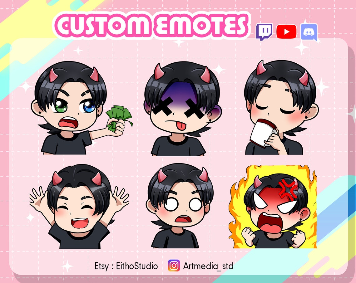 Custom Emotes for Streamer Custom Emojis & Stickers for Etsy
