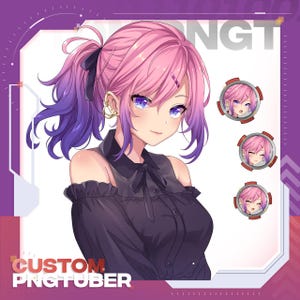 Anpassad Anime PNGTuber-modell: Skapande av Vtuber-innehåll | Streamingavatar för Twitch eller Youtube