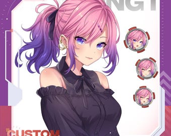 Custom Anime PNGTuber Model: Vtuber content creation|Streaming avatar for Twitch or Youtube