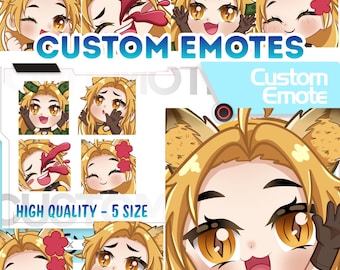 Custom Emote : Chibi anime artsyle,For Streaming, Vtuber emote,Discord,Twitch, Youtube,Christmas Gift