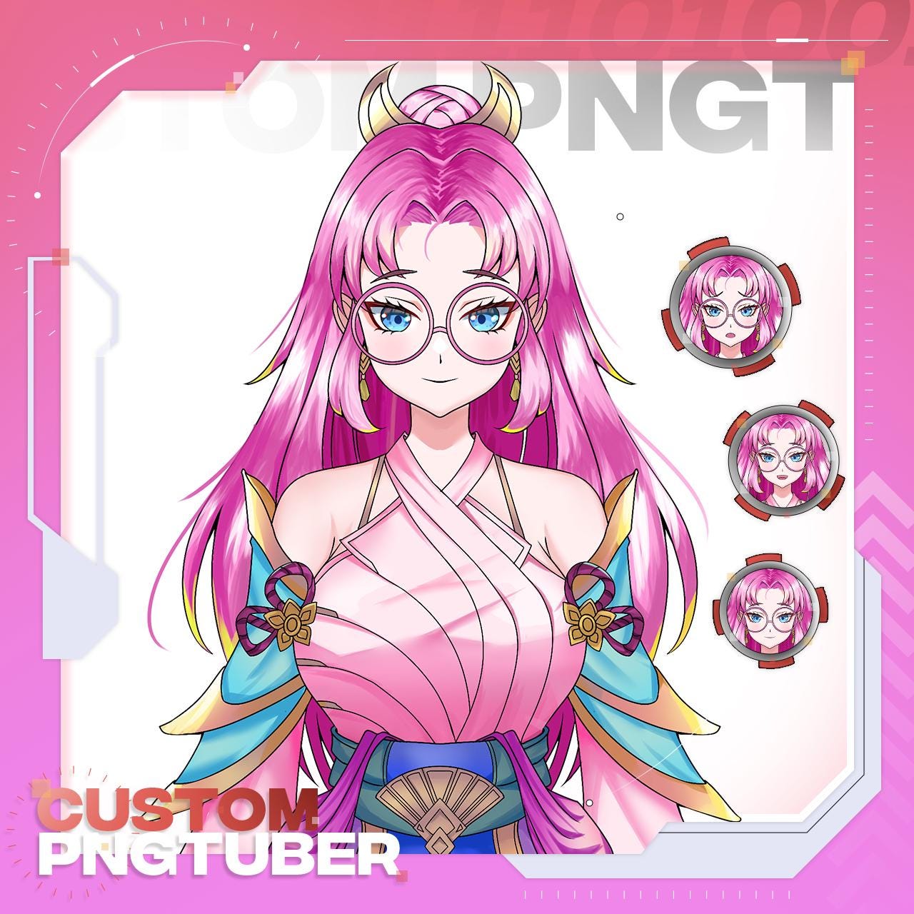 Custom Anime Pngtuber Avatar | Reactive Streaming Character Commission ...