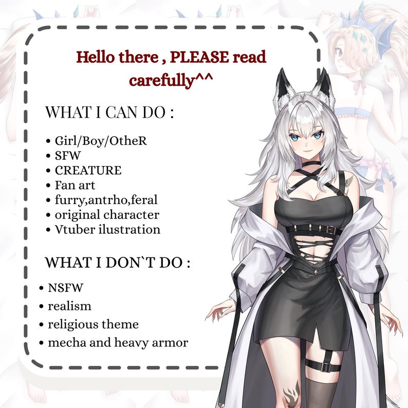 Aangepast ontwerp Dakimakura-lichaamskussen|Digitale anime-kunstcommissie Waifu, Husbando, OC (SFW) afbeelding 6