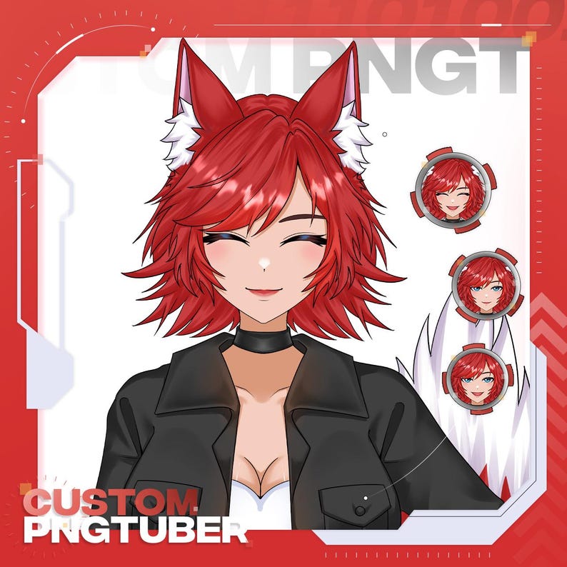 Custom Anime Pngtuber Avatar | Reactive Streaming Character Commission ...