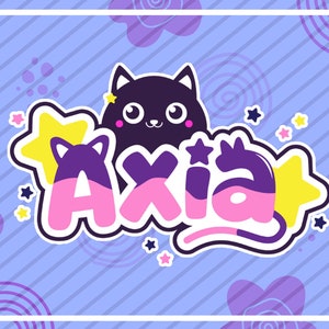 Custom Vtuber Logo Text | Cute Logo | Kawaii Logo Text | Chibi Logo |  PNGTuber Logo | Vtuber