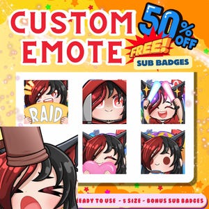 Benutzerdefinierte Twitch Emotes | Animierte Emotes | Twitch Emote für Streamer | YCH | Tier Emotes | Sticker Emote | Twitch Emotes | Benutzerdefinierte Sub-Abzeichen
