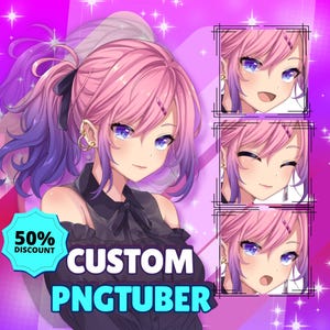 Custom PNGTUBER Female | Pngtuber Commission | Pngtuber Model |  PNG Tuber Plus | Anime | Anime Commission | Vtuber | Open Comission
