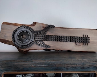 Guitar, scrap guitar, steampunk industrial design guitar