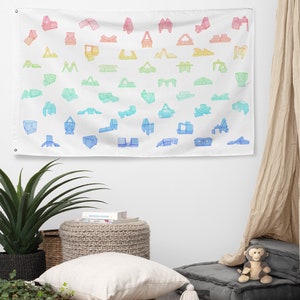 Rainbow 1+2 Play Couch Flag (Horizontal)