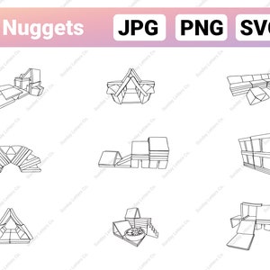 4 Nugget Play Couch Builds - Outlines for Print, Cricut, Silhouette (Digital: SVG, PNG JPG)