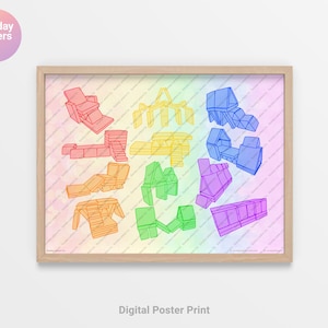 3 Nugget Play Couch Builds - Nugget Play Couch Couch Ideas Rainbow Poster (Digital)