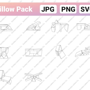Nugget Play Couchs with Pillow Pack - Outlines for Print, Cricut, Silhouette (Digital: SVG, PNG JPG)