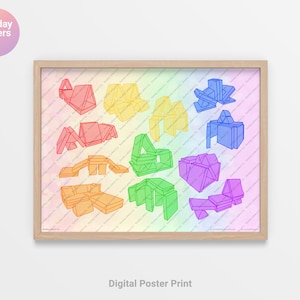2 Nugget Play Couch Builds - Nugget Play Couch Couch Ideas Rainbow Poster (Digital)
