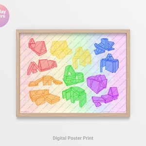 2 Nugget Play Couch Builds - Nugget Play Couch Couch Ideas Rainbow Poster (Digital)