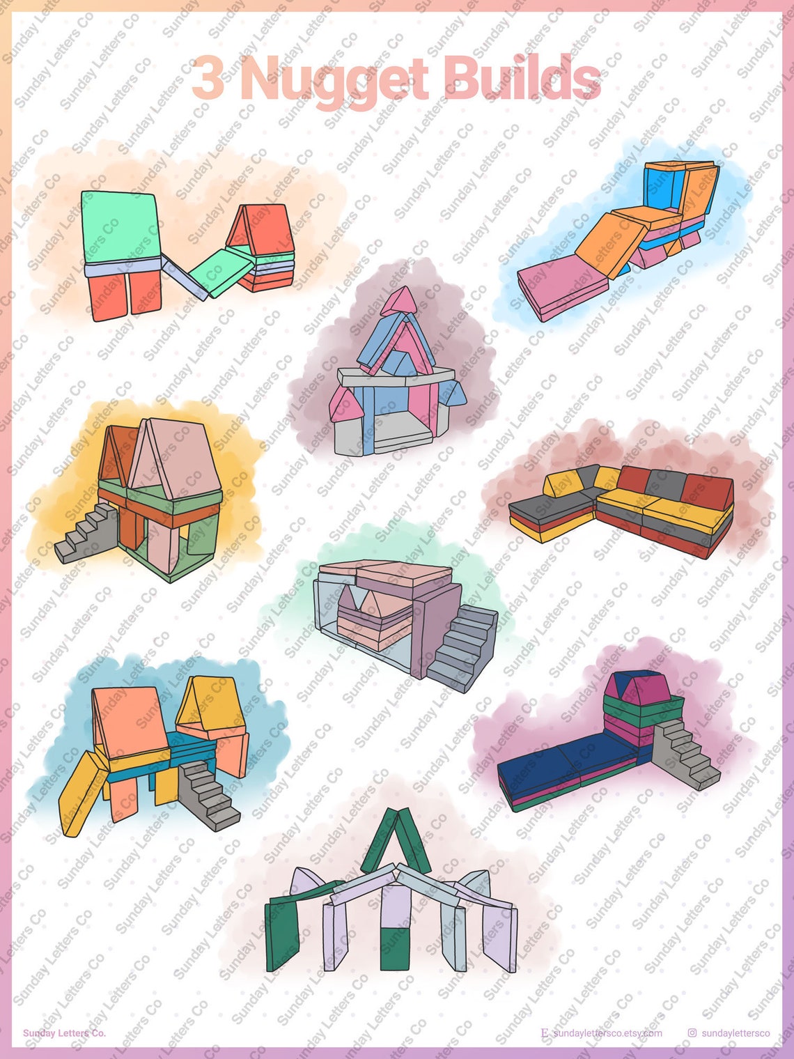 3 Nugget Builds Nugget Couch Ideas Poster Digital | Etsy