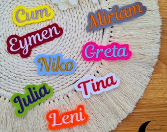 Embroidered name, small, mini, XS, lettering, patch, applique, iron-on, iron-on transfer, embroidered number, for ironing on