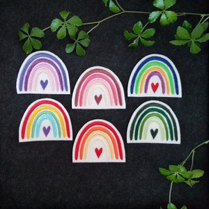 Sew-On Patch Applique Iron-On Patch Embroidered Applique Embellishment Iron-On Sew-On Rainbow