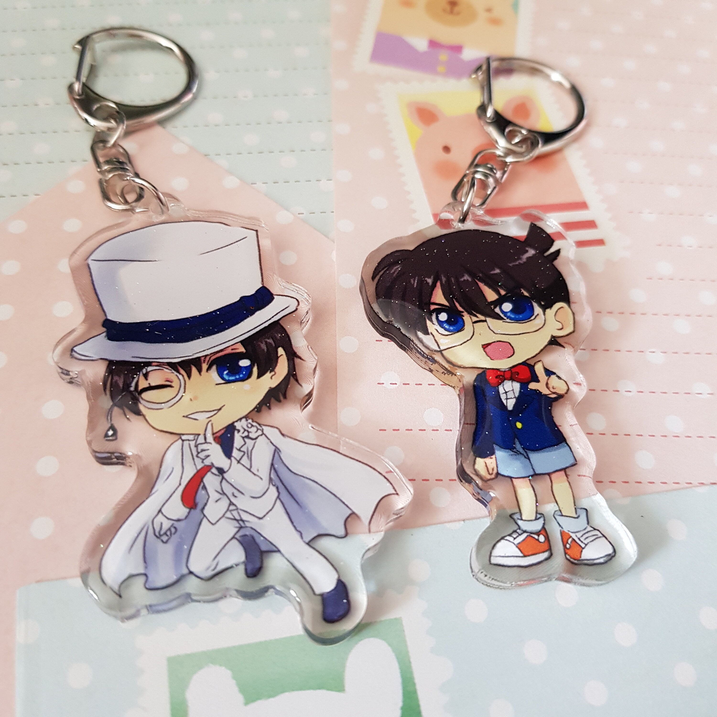 Detective Conan keychain charm keyring 2.5 inches glitter Etsy
