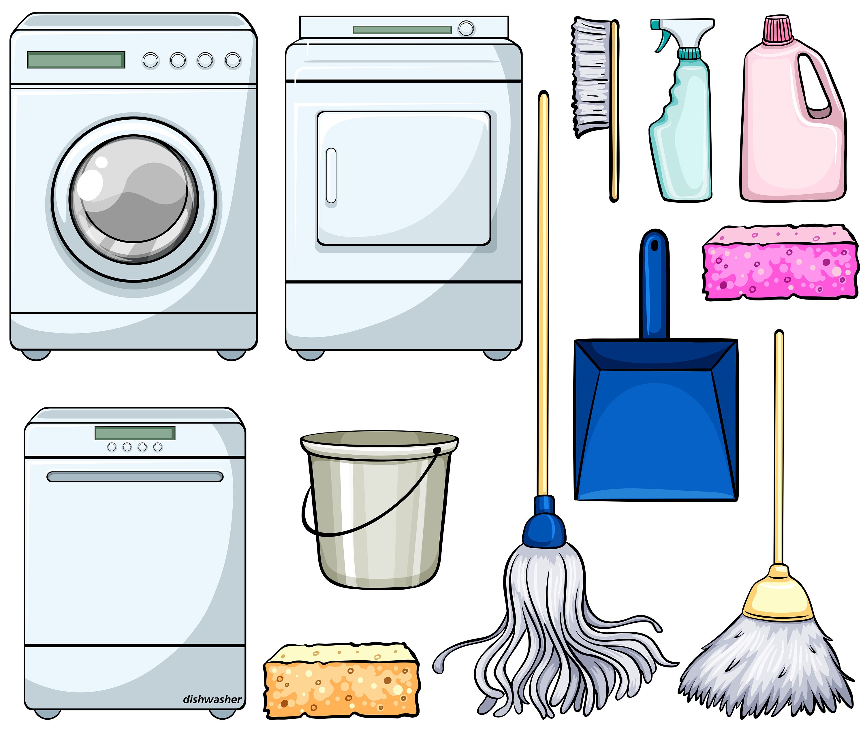 Washing Machine Stickers for Digital Planners | Etsy