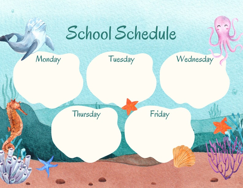 Under the Sea Classroom Schedule Etsy