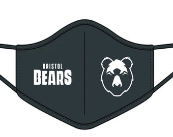 Bristol Bears T-Shirt Word Art Bear Head Logo Shirt