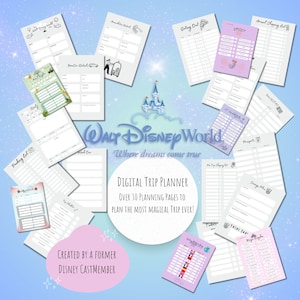 WDW World Park Universal Orlando Florida Familievakantie Vakantie Digitale afdrukbare Planner week Dagelijks VS Amerika Cast Member Reisplan Tips