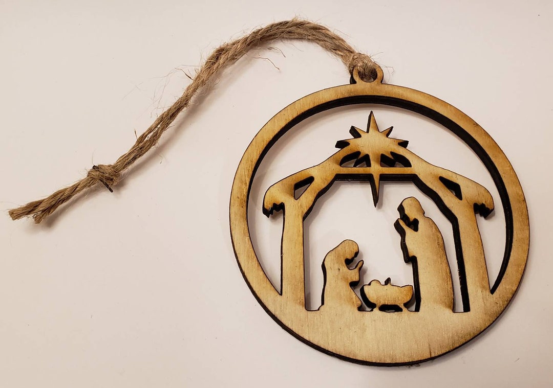 Laser Cut Nativity Ornament Etsy