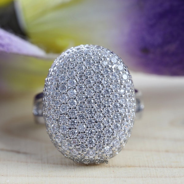 Split-Shank Cluster Round Diamond Ring, Engagement Wedding Ring, Women's Wedding Rings, Promise Proposal Rings, 14K Solid White Gold Ring