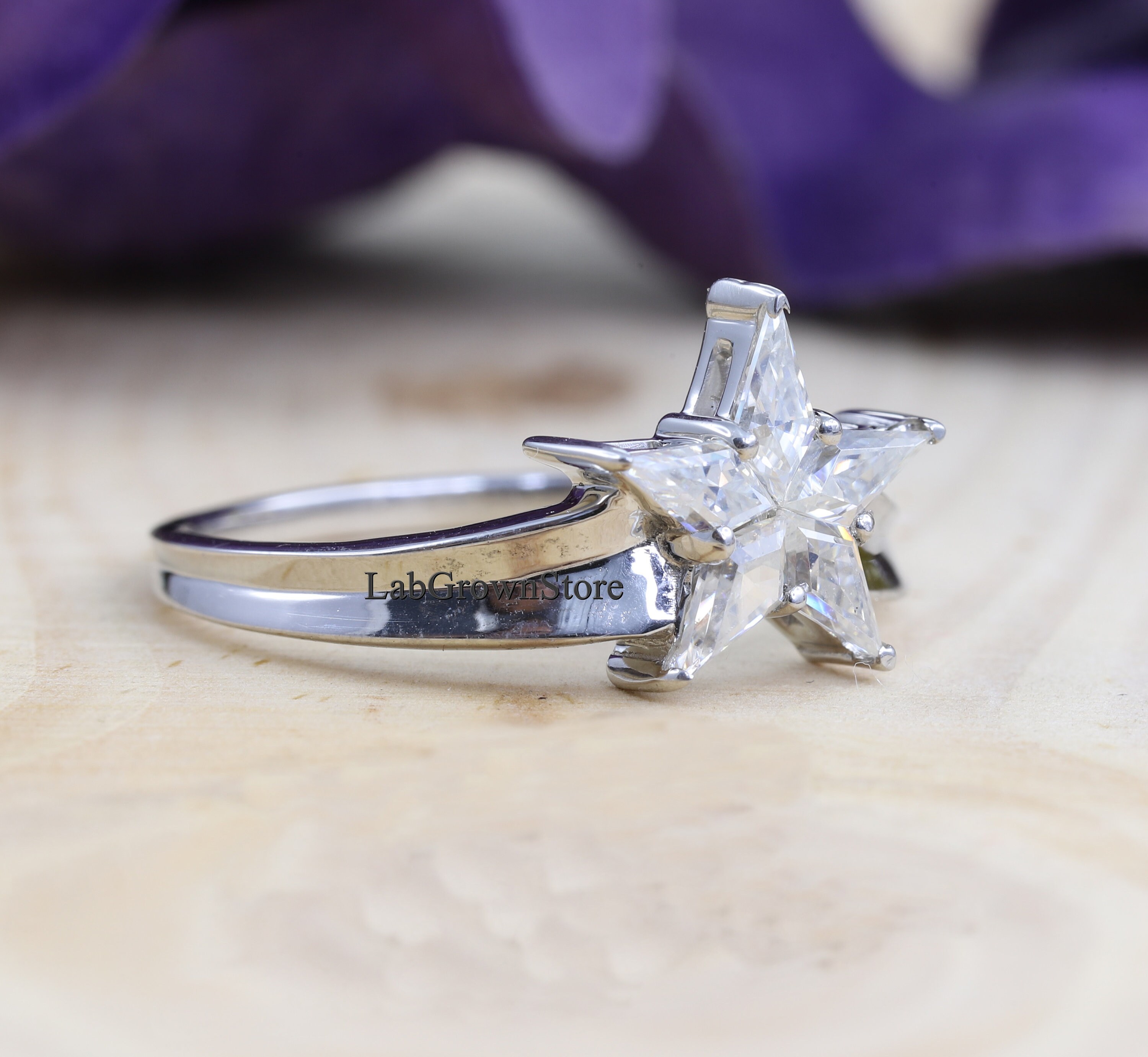 Kite Cut Diamond Ring Star Shape Diamond Ring Designer 