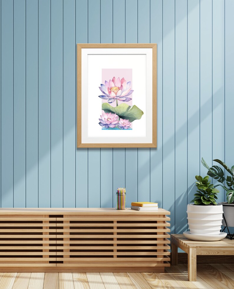 Lotus Flower Deco Wall Art Flower Print Flower Poster Gift Black Art ...