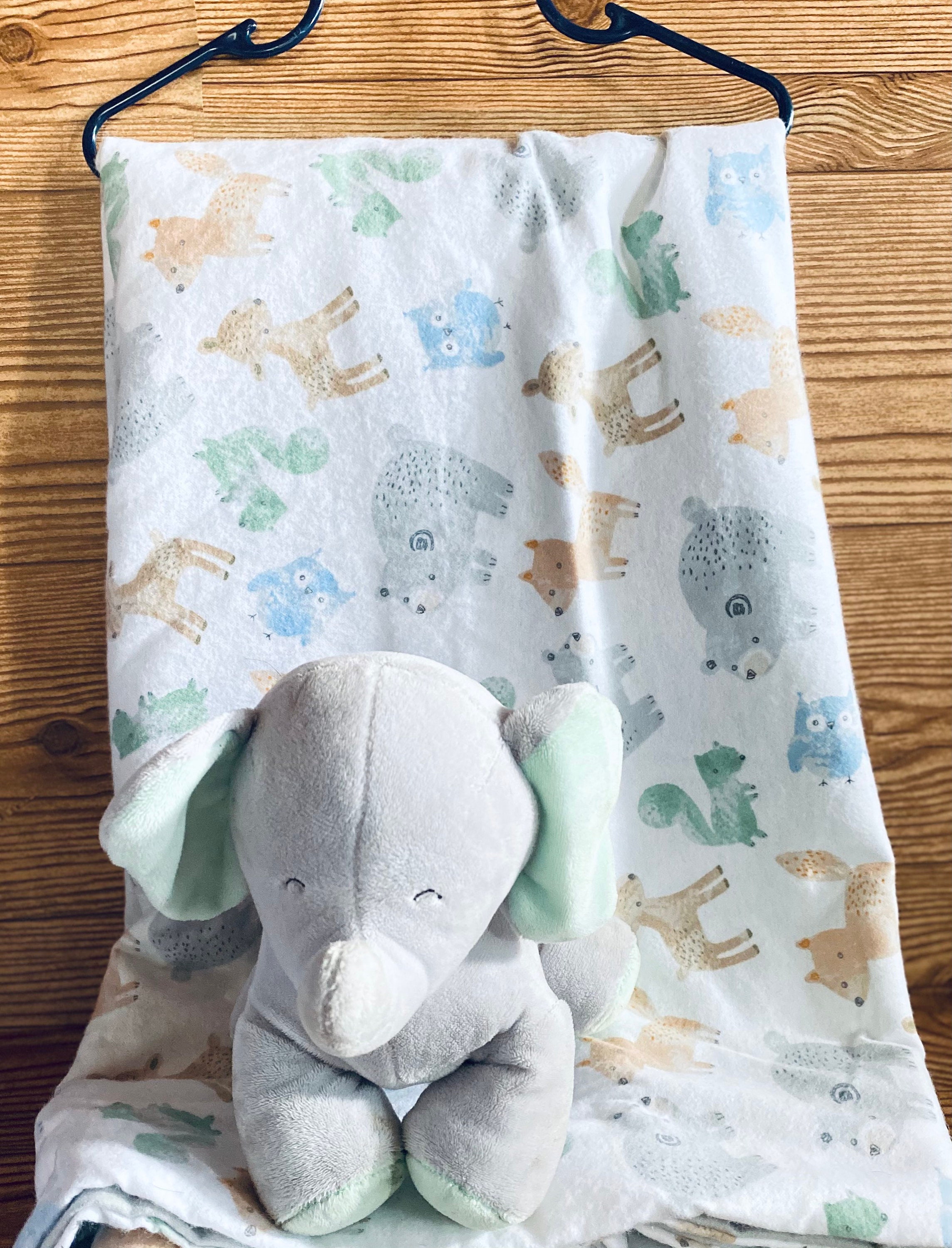 Reversible Animal Print unisex Baby Blanket with gray Etsy