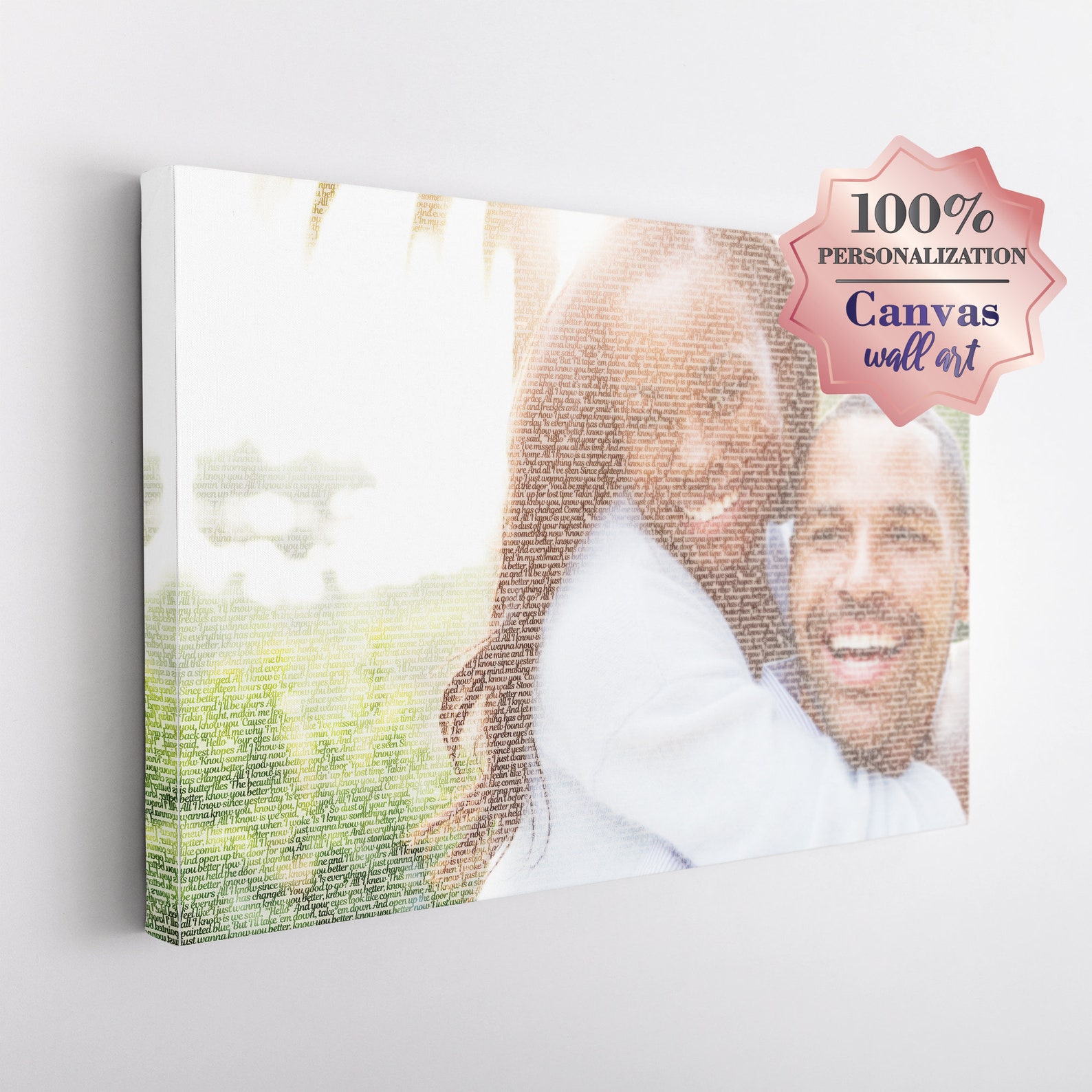 Custom Word Art Canvas Wall Decor. Picture Made by Text. Personalized