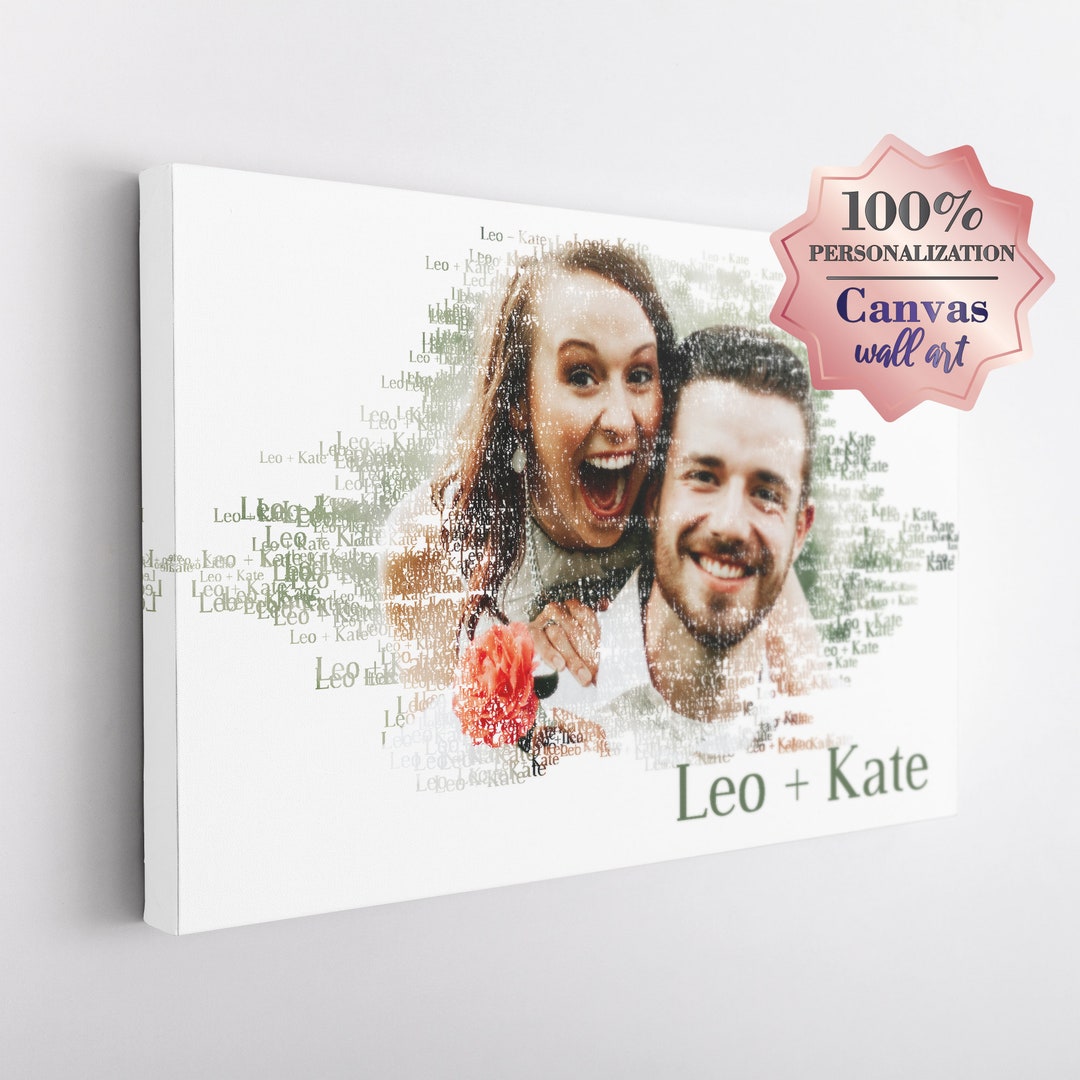 Custom Word Art Canvas Wall Decor. Picture Made by Name. Personalized