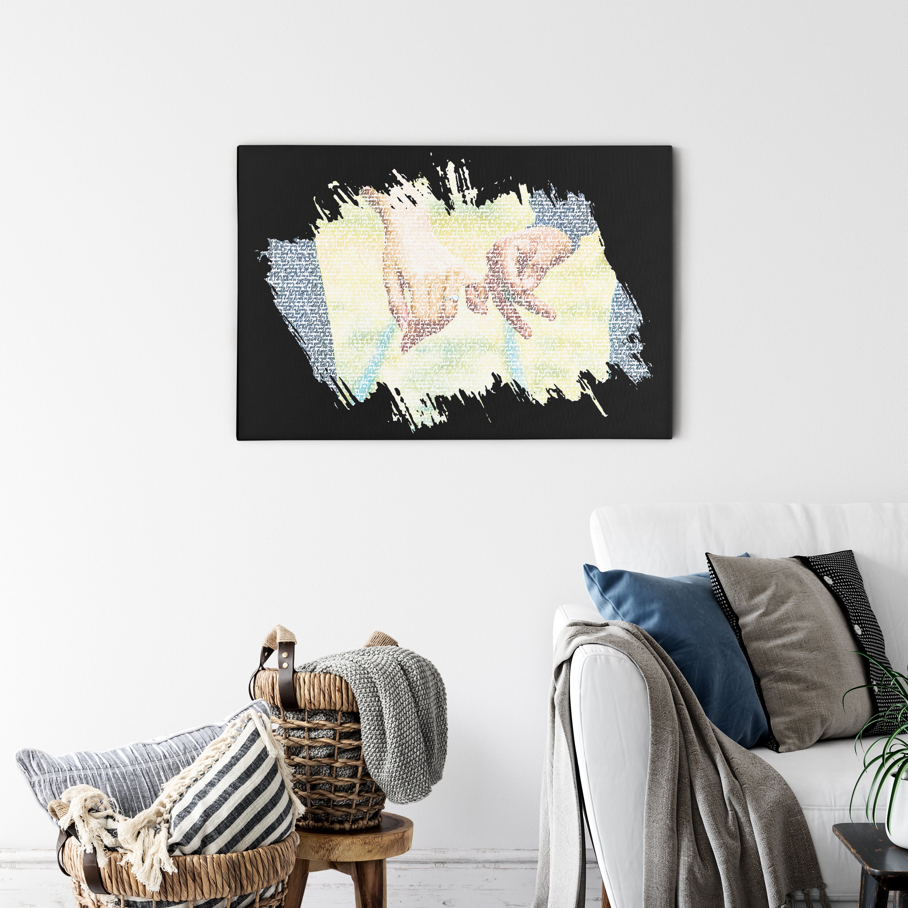 Custom Word Art Canvas Wall Decor Brush Stroke. Picture Made Etsy