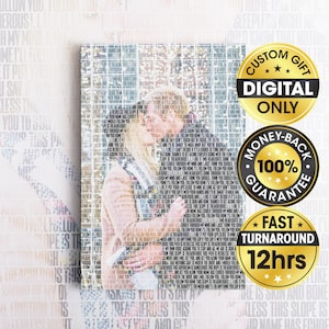 Custom Word Art Gift Ideas. Picture Made by Text. Printable Graphic Art Personalized Gift for Couple, Anniversary, Birthday