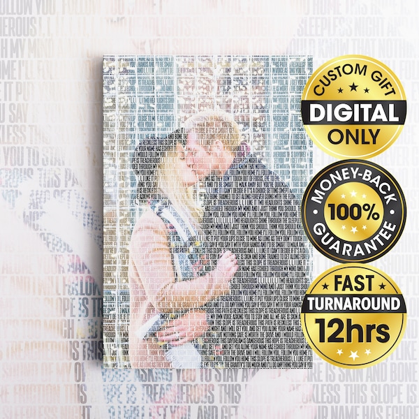 Custom Word Art, Photo Made of Words, Personalized Gift (Digital Download)