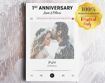 Custom Song Lyric Word Art Anniversary Gift (Digital Download)