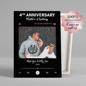 4th anniversary gift for him. Custom word art canvas. Wedding song lyrics. First dance lyrics. Wall art prints.