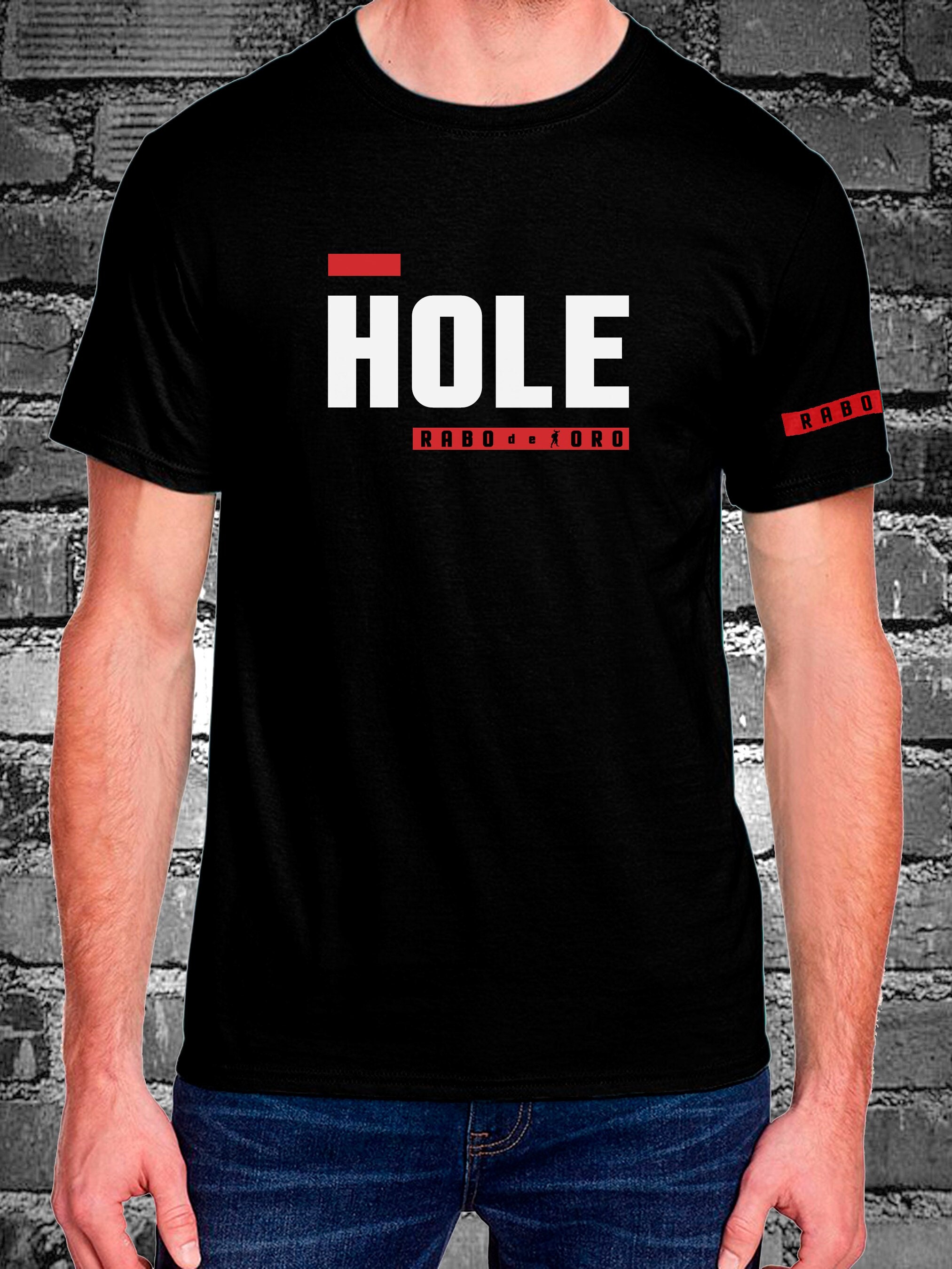 HOLE Gay Mens Fetish Club Black T-shirt With BDSM Hanky