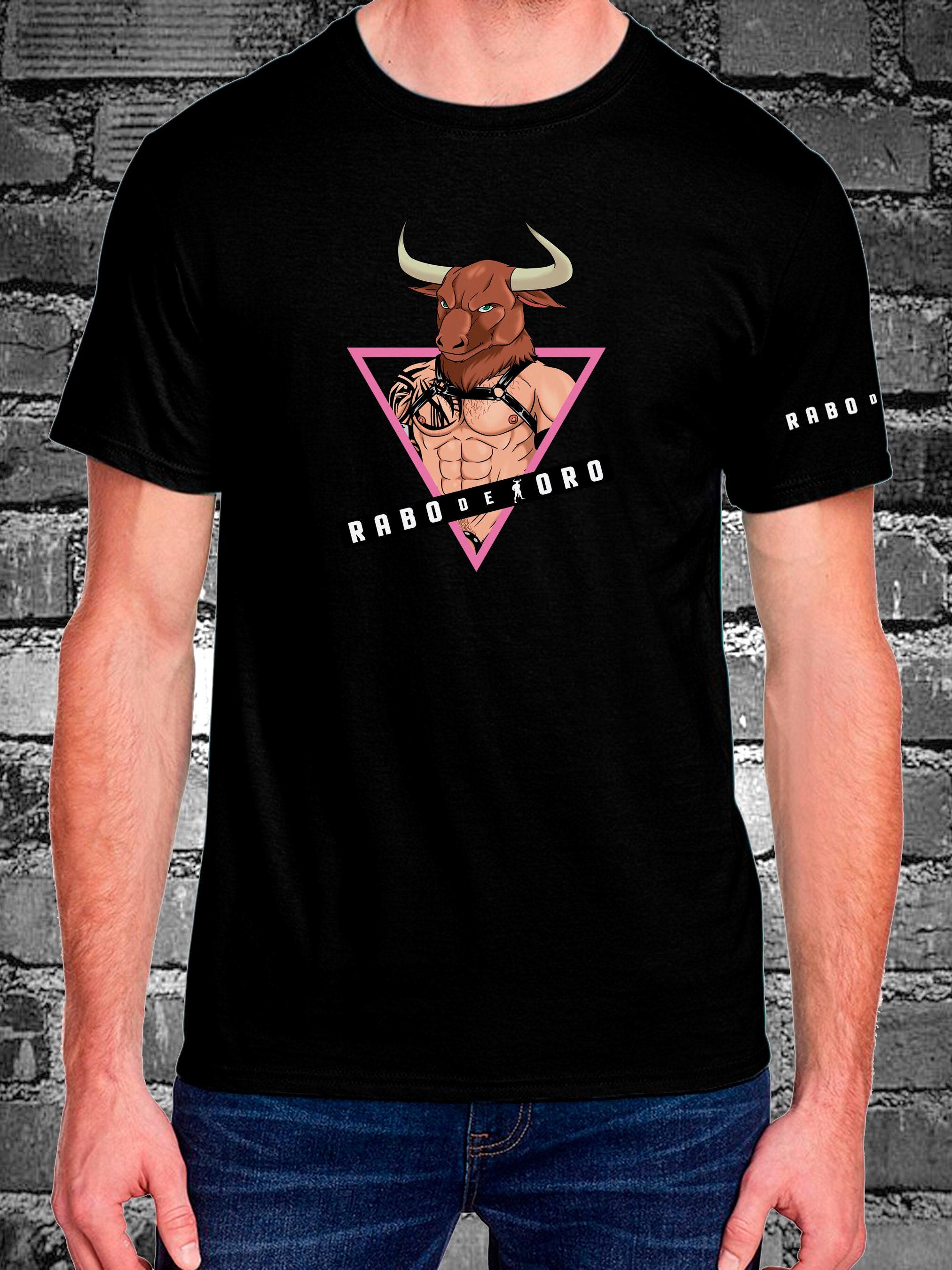 MINOTAUR Gay Mens Fetish Club Black T-shirt With RDT Logo