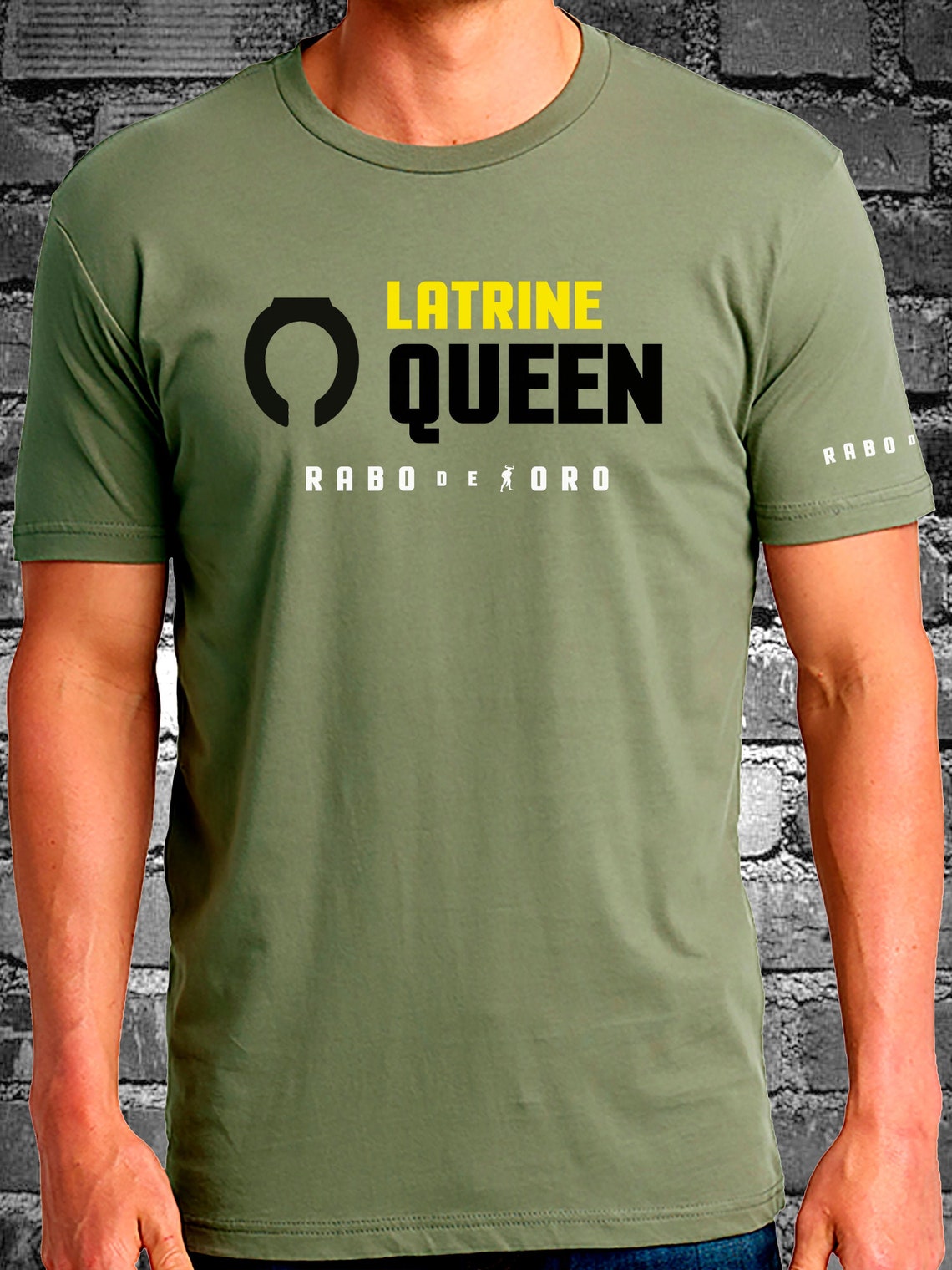LATRINE QUEEN Gay Men's BDSM Olive Tshirt With Black Rim Etsy