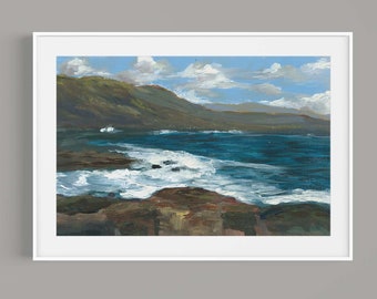 California Coast Impressionist Landscape // 11x14 Fine Art Print home decor, wall art, gift