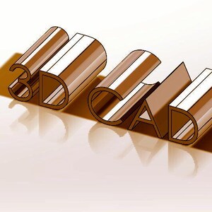 May include: 3D CAD Custom Designs in brown text with a 3D effect.