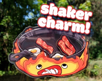 Burnt Breakfast Fire Demon : Acrylic Shaker Charm