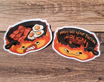 Burnt Breakfast Fire Demon : Vinyl Stickers