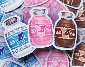 Milk Bottles : Vinyl Stickers