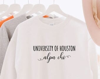 Custom Sorority Greek University Calligraphy Comfort Colors Sweatshirt Crewneck 10 Letter Max Cursive