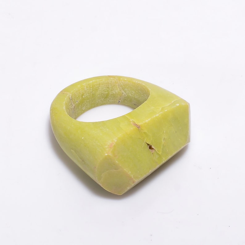 Beautiful Top Grade Quality 100/% Natural Lemon Jade Fancy Shape Cabochon Style Ring For Making Jewelry 7 US 15.1 gms AH-203