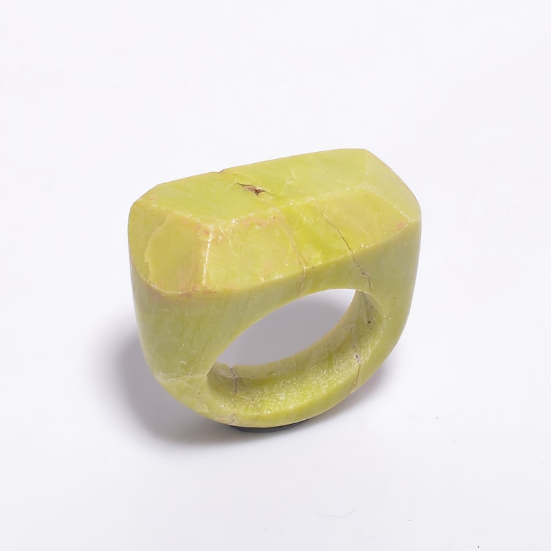 Beautiful Top Grade Quality 100/% Natural Lemon Jade Fancy Shape Cabochon Style Ring For Making Jewelry 7 US 15.1 gms AH-203