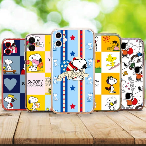 Snoopy Comic Anime manga phone case for iphone 15 ProMax iphone 15 Pro iphone 14 Samsung S23 Ultra Note20 Google Pixel 8 Pro