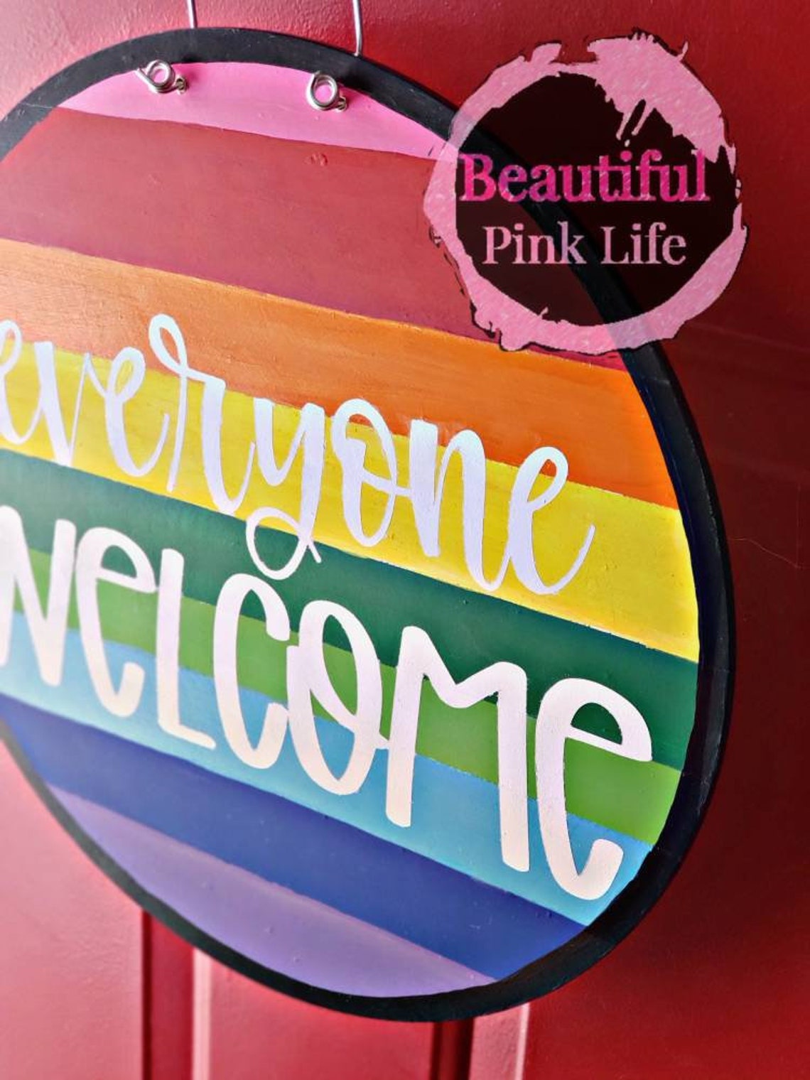 Pride Rainbow Door Hanger LGBTQ Door Décor Everyone Etsy